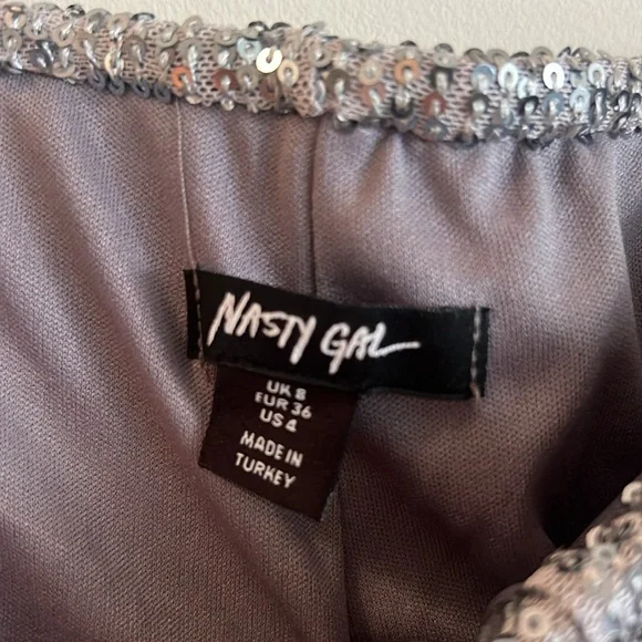 Sequined silver pants size USA size 4 - Picture 4 of 6